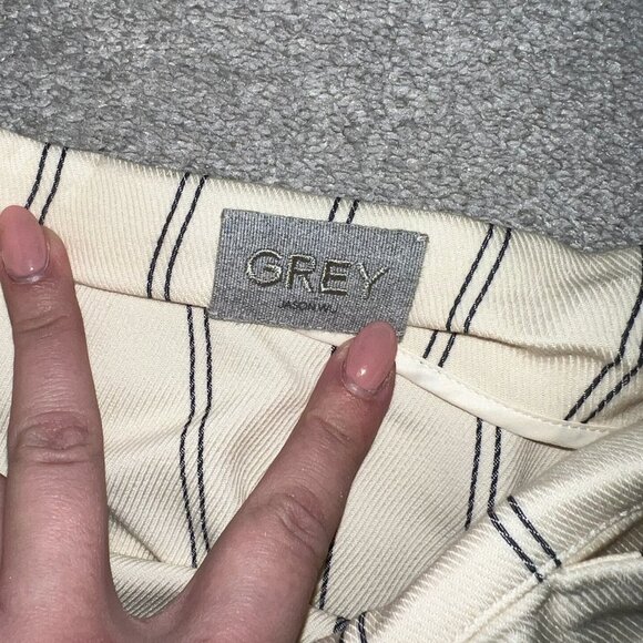 Grey Jason Wu Viscose Cotton Wrap Skirt White Navy Striped Size 10 - Picture 5 of 5